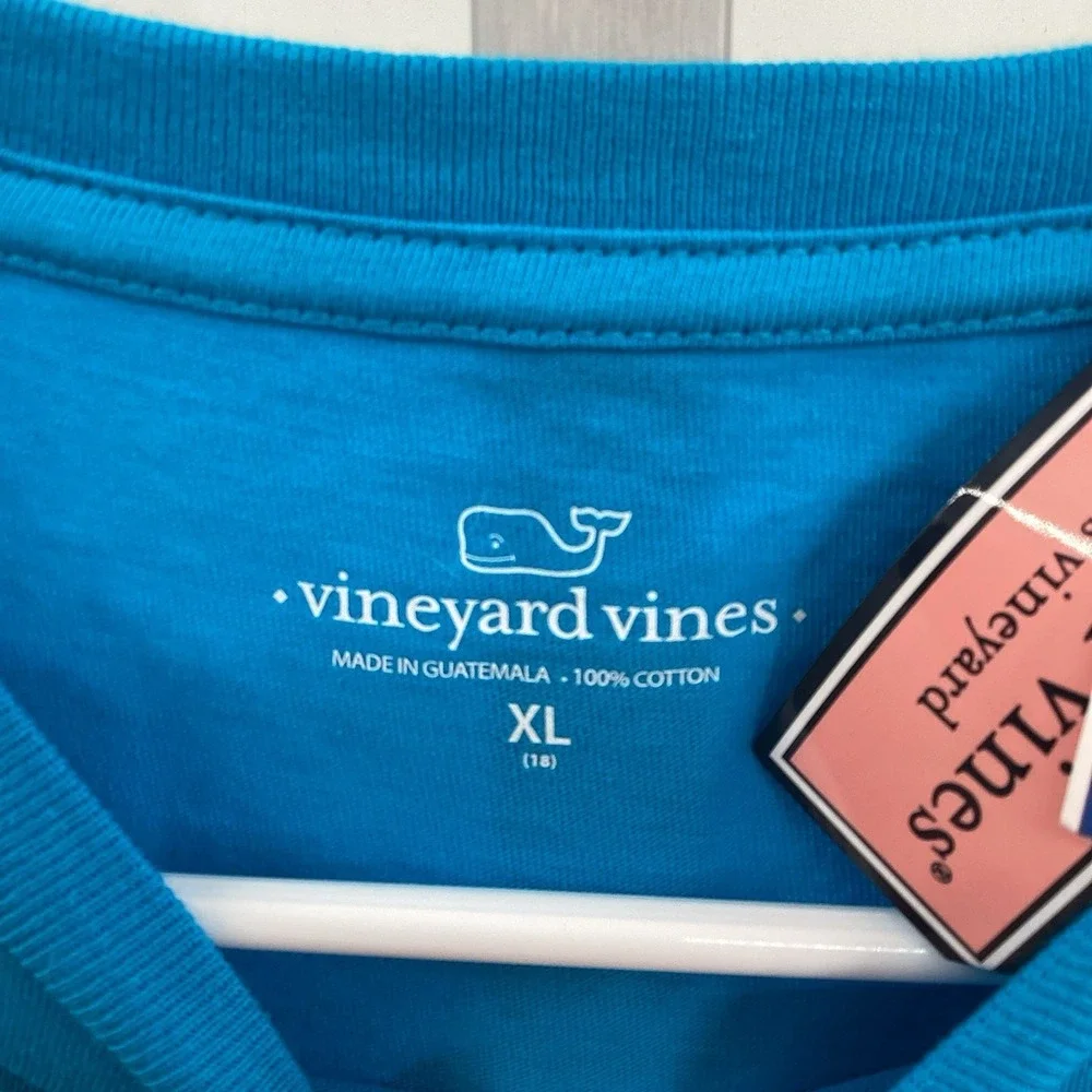 Boys Vineyard Vines Ski‎ Print Whale Short Sleeve Pocket Tee- XL- NWT